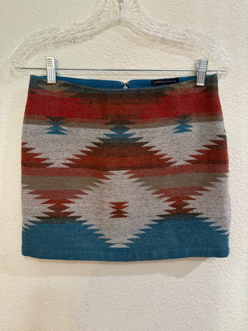 American Eagle Outfitters Tribal Aztec Artsy Print Mini Skirt